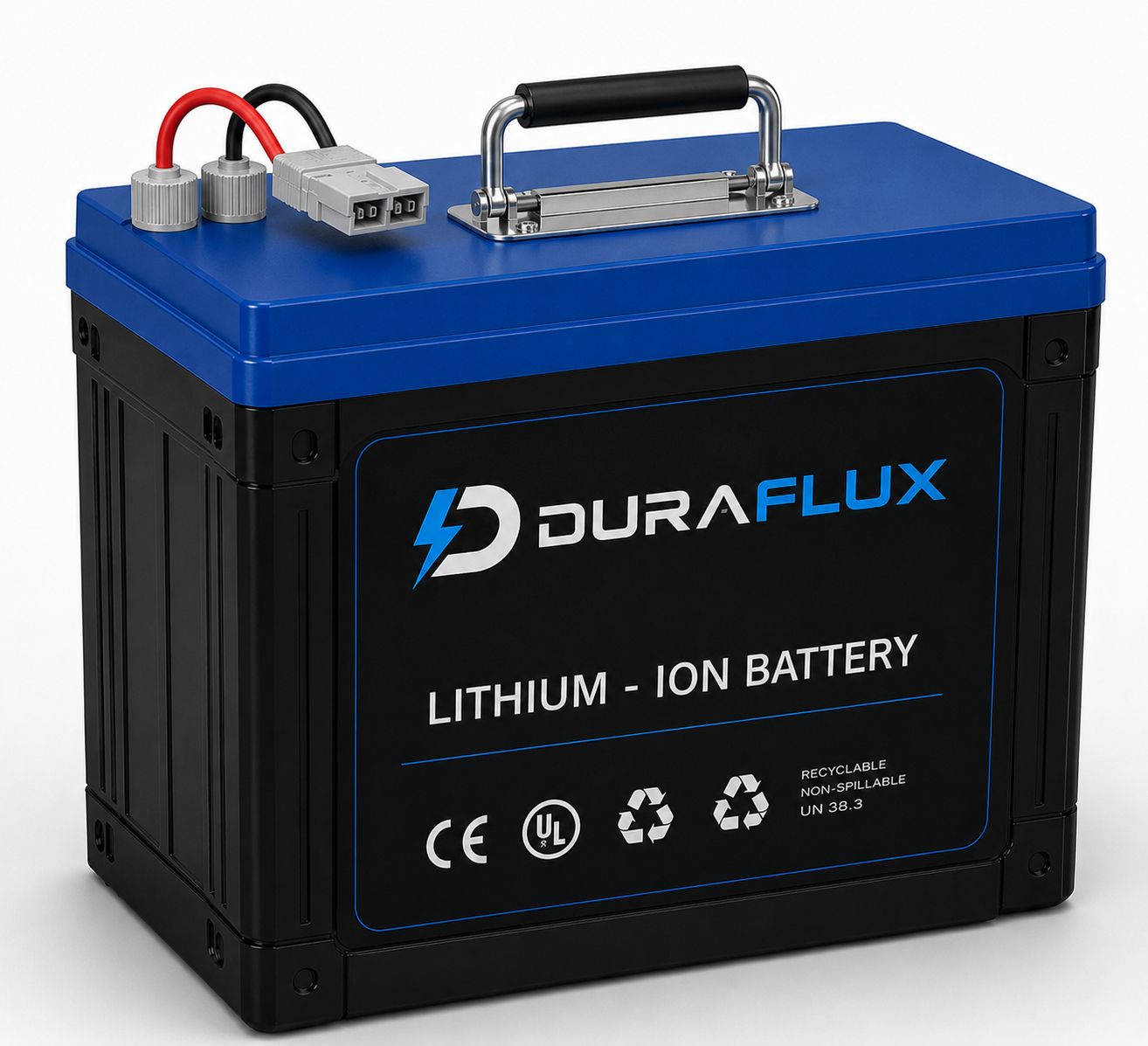 DuraFlux lithium-ion battery pack with CE / UL markings