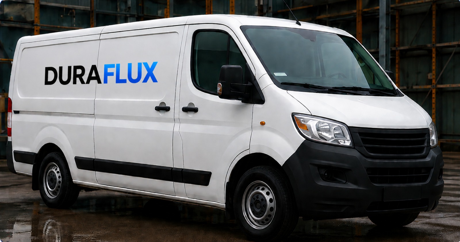 DuraFlux-branded delivery van