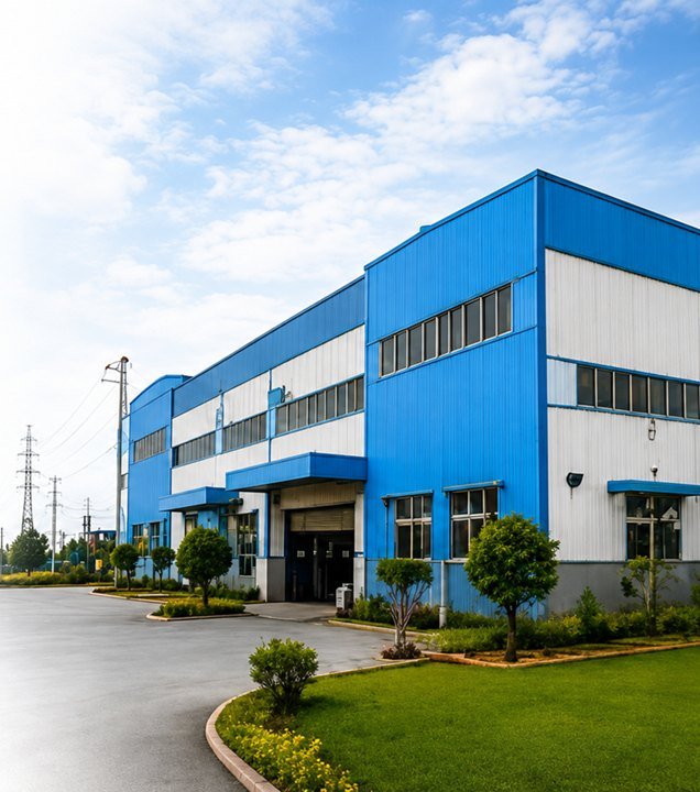 DuraFlux power transformer with cooling fans inside the manufacturing facility