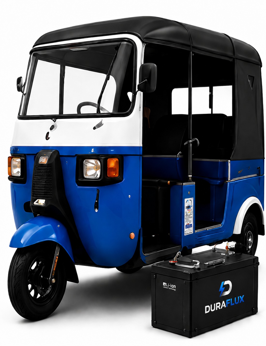 DuraFlux-powered electric three-wheeler rickshaw