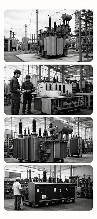 Four decades of DuraFlux transformer manufacturing — from early production to modern power transformers